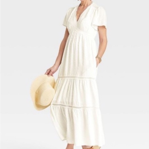 NWT Knox Rose Flutter Short Sleeve Dobby A-Line Dress - Picture 4 of 4